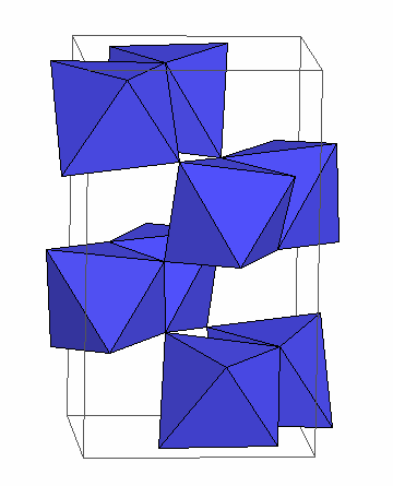 Rys.2 Schemat budowy anatazu TiO 2 i przykład jego naturalnie występujących kryształów. Brukit Brukit, jest minerałem bardzo rzadkim.