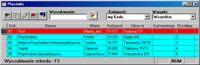 Słowniki Na ekranie pojawia się okno dialogowe, w którym użytkownik powinien podać dane dotyczące dodawanej placówki, jej: Kod Nazwę 8.3 Placówki Słownik umożliwia określenie rodzajów placówek.