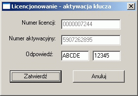 Pomoc Zarejestrowana ale nie uaktywniona w systemie licencja Po tak przeprowadzonej instalacji programy uruchamiają się w ramach zarejestrowanej licencji.