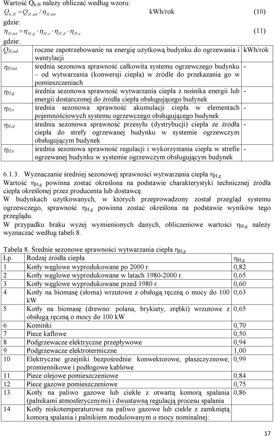 eergii lub eergii dostarczoej do źródła ciepła obsługującego budyek średia sezoowa sprawość akumulacji ciepła w elemetach pojemościowych systemu ogrzewczego obsługującego budyek średia sezoowa