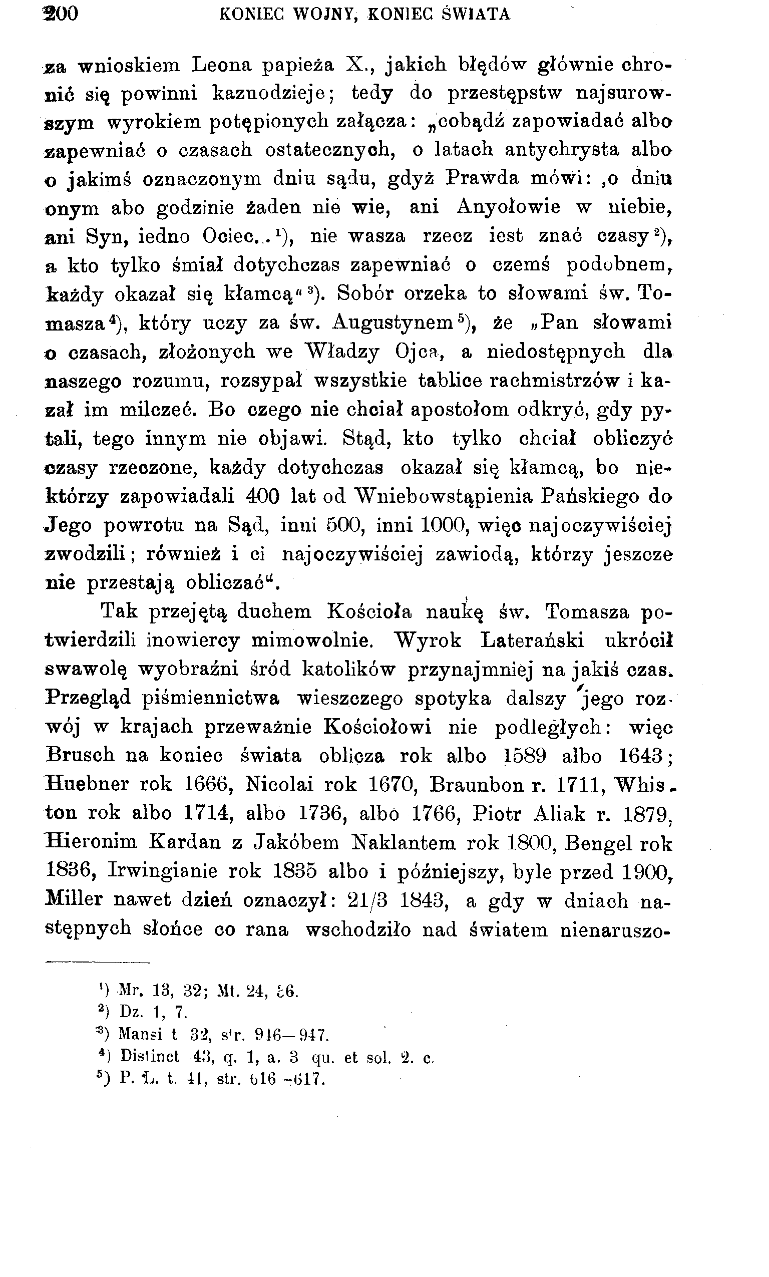 200 KONIEC WOJNY, KONIEC ŚWIATA za wnioskiem Leona papieża X.