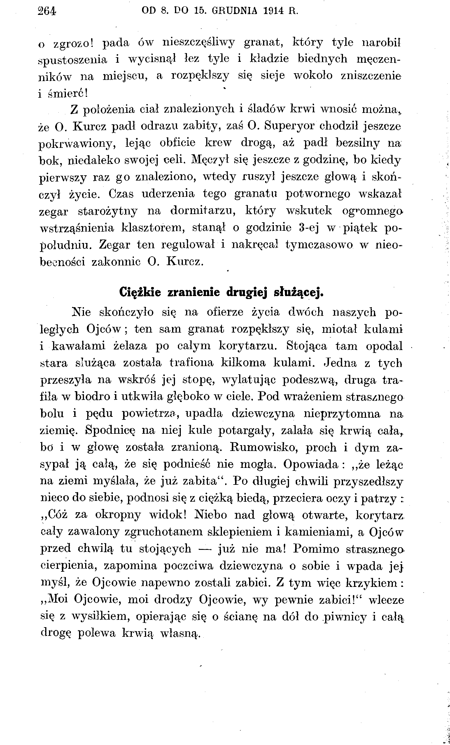 264 OD 8. DO 15. GRUDNIA 1914 R. 0 zgrozo!