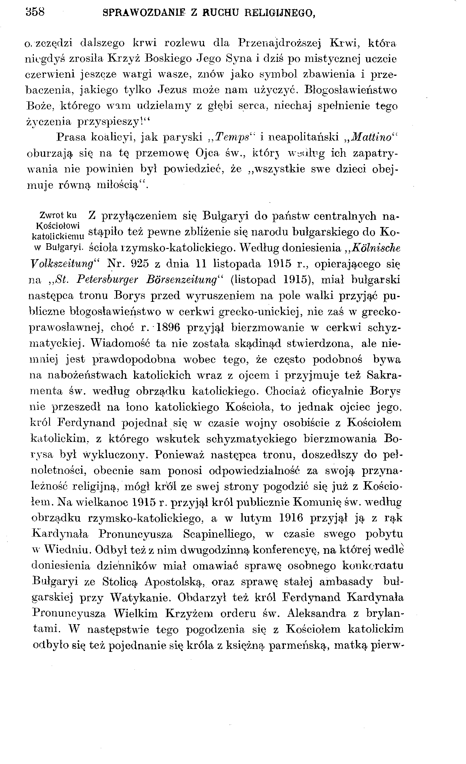 358 SPRAWOZDANIE Z RUCHU RELIGIJNEGO, o.