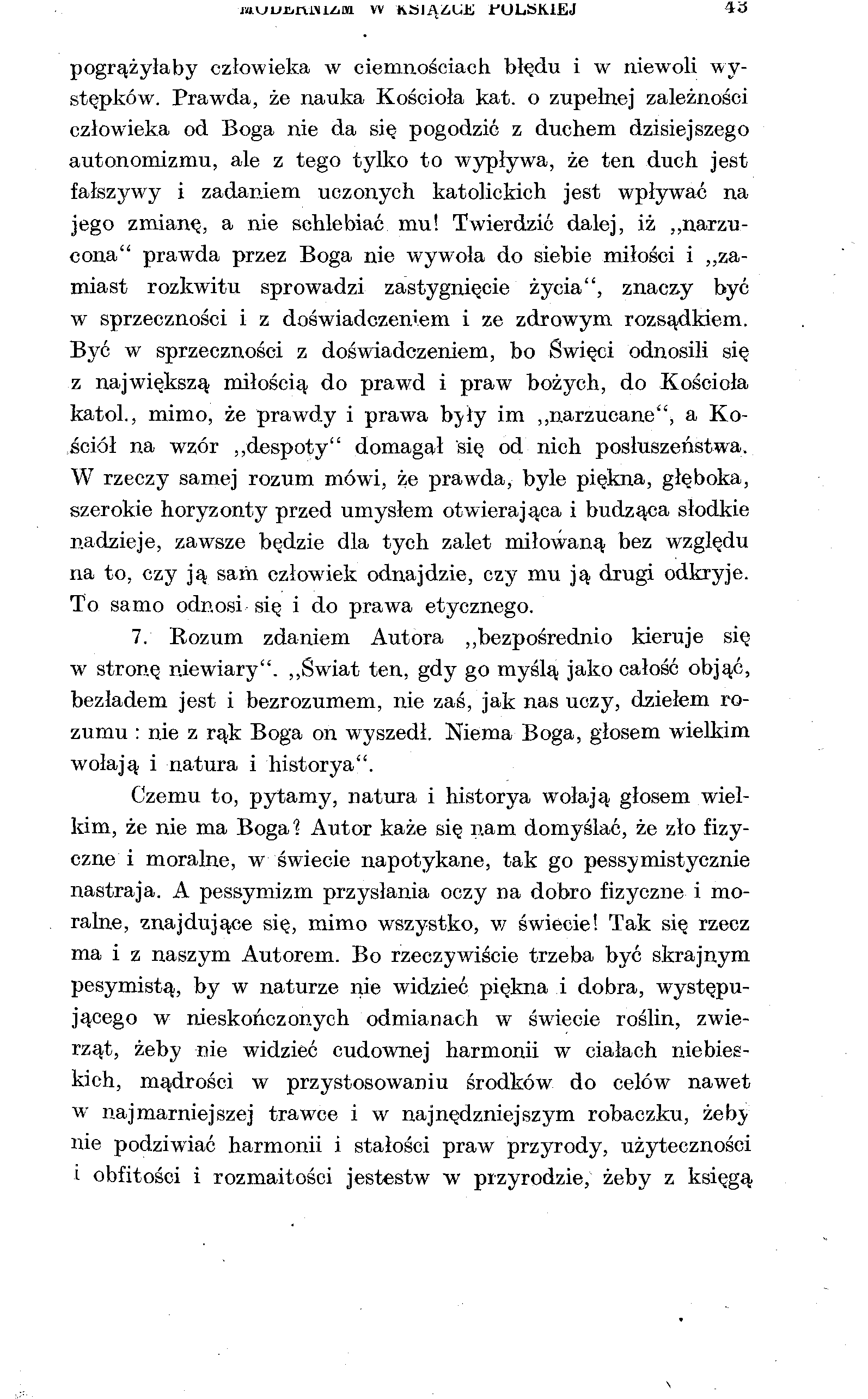 m.\juxjt\auiai w KSIĄZ,U.K SOLSKIEJ pogrążyłaby człowieka w ciemnościach błędu i w niewoli występków. Prawda, że nauka Kościoła kat.