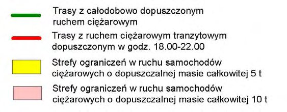 1.5. Transport autobusowy dalekobieżny Schemat Nr 52 - Ograniczenia w ruchu samochodów ciężarowych Obsługa pasażerska systemu komunikacji autobusowej dalekobieżnej odbywa się na dworcach: Zachodnim,