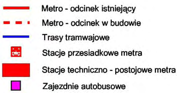 Metro (Schemat Nr 55) Metro obsługuje obecnie funkcjonujący odcinek I linii o długości 17,2 km. Obsługa pasażerska odbywa się za pośrednictwem 16 stacji.