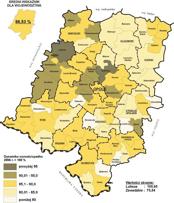 nej liczbie mieszkańców zwiększył się nieznacznie z poziomu 51,63% do 51,66% i niewiele różni się od średniej krajowej, wynoszącej 51,67% ogólnej liczby mieszkańców kraju.