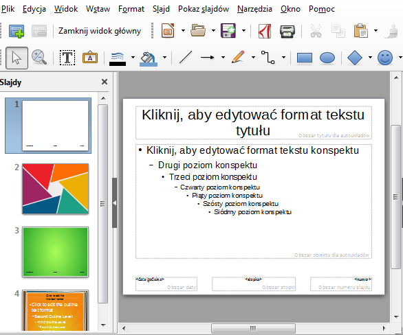 Wzorce slajdów - edycja Każdy z zastosowanych w prezentacji wzorców możemy edytować.