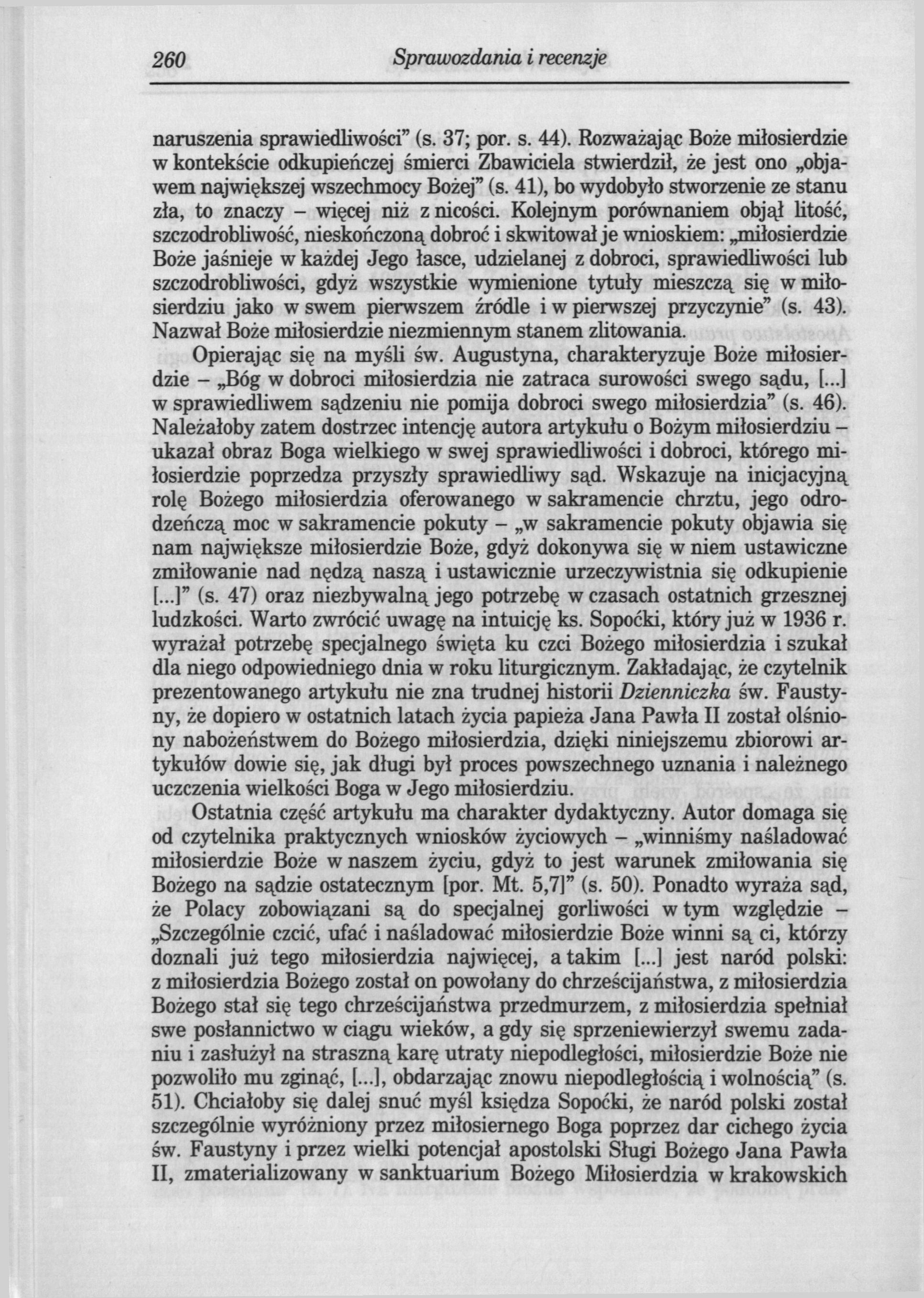 260 Sprawozdania i recenzje naruszenia sprawiedliwości" (s. 37; por. s. 44).