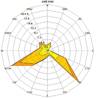 II. Warunki meteorologiczne Pomiary podstawowych elementów meteorologicznych prowadzono we wszystkich stacjach lokalnych sieci ARMAAG, równolegle z pomiarami stężeń substancji zanieczyszczających.