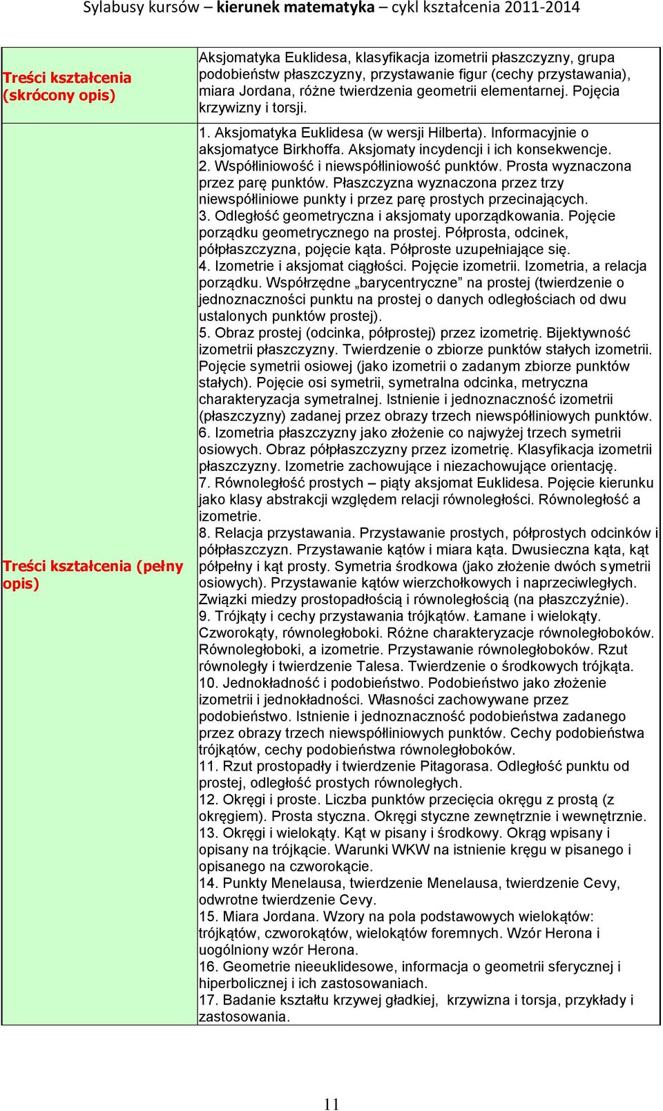 Aksjomaty incydencji i ich konsekwencje. 2. Współliniowość i niewspółliniowość punktów. Prosta wyznaczona przez parę punktów.