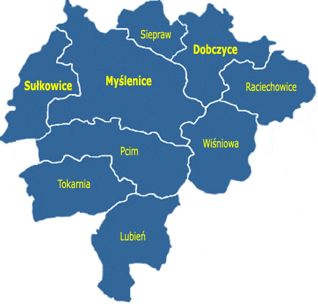 Rys. 1 Powiat Myślenicki 1.7. Zakres opracowania Opracowanie zostało stworzone w oparciu o przepisy 3 i 6 rozporządzenia Ministra Środowiska z dnia 9 kwietnia 2003 r.