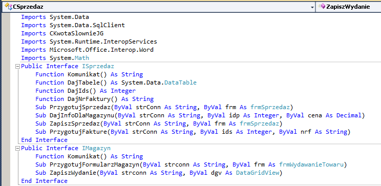 Formanty tego formularza i ich nazwy systemowe pokazane są w widoku Document Outline (menu View/Other Windows).
