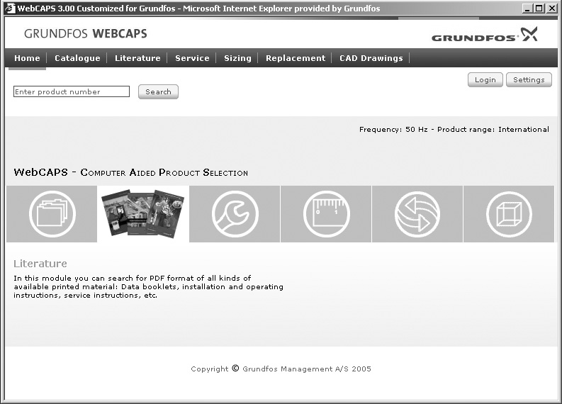 Dodatkowa dokumentacja o produktach WebCAPS WebCAPS (Web-based Computer Aided-Product Selection) jest programem WinCAPS dostępnym on-line na stronie internetowej Grunsdfos, www.grundfos.