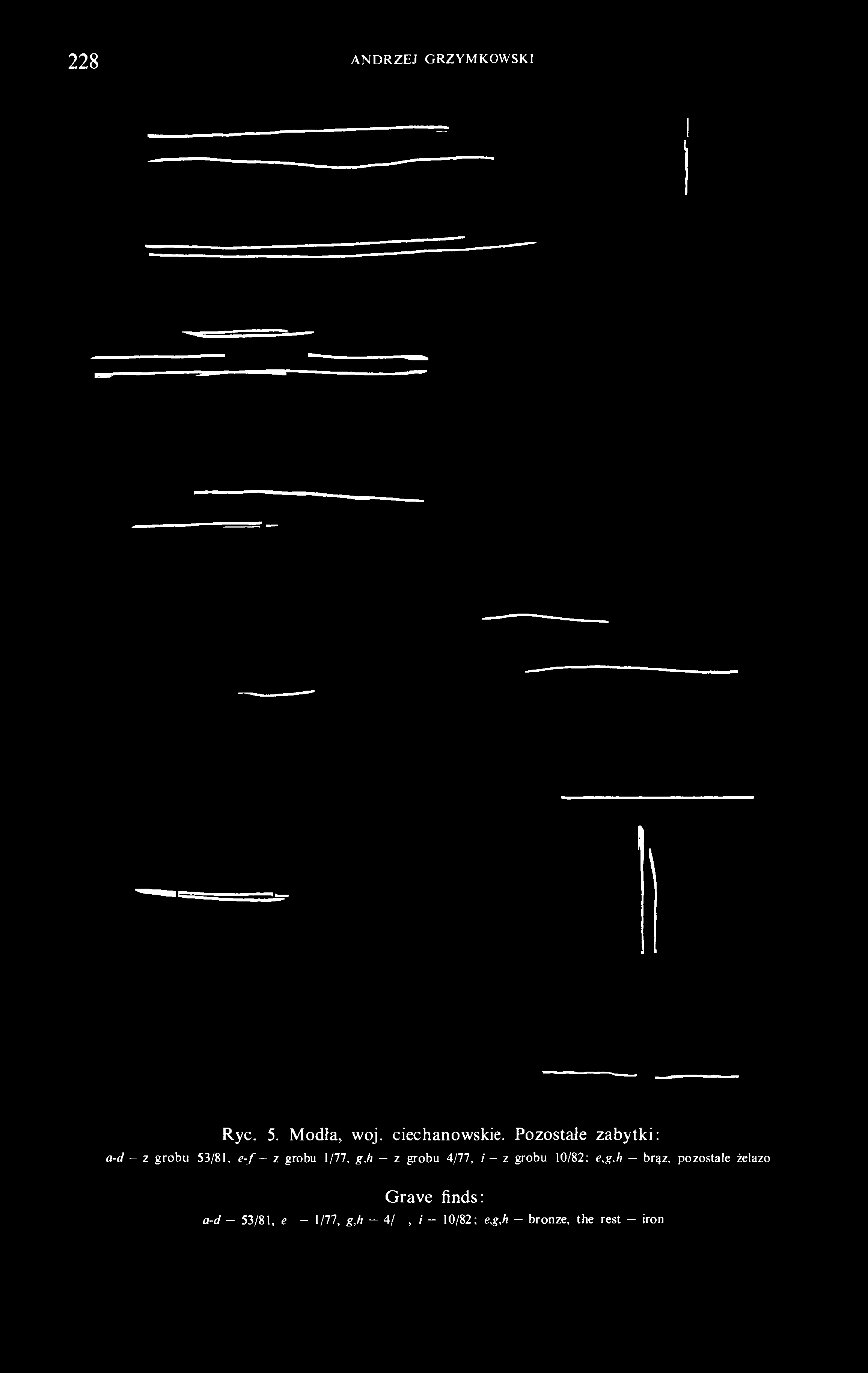 228 ANDRZEJ GRZYMKOWSK.I Ryc. 5. Modła, woj. ciechanowskie. Pozostałe zabytki: a-d - z grobu 53/81.