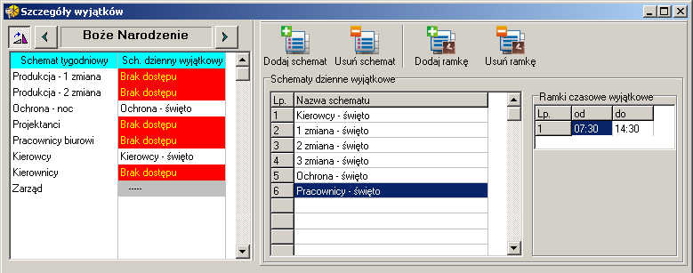 44 SATEL ACCO Rys. 31. Okno z kalendarzem dat wyjątkowych. 2. Kliknąć wskaźnikiem myszki na przycisk oznaczony DODAJ. Na liście pojawi się nowy wyjątek. 3. Nadać nazwę utworzonemu wyjątkowi. 4.