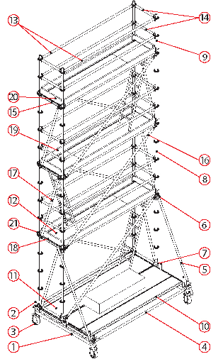 Rusztowania modułowe - ROTAX Plus - PRZYKŁADOWE ZESTAWY PRZEJEZDNE 18.