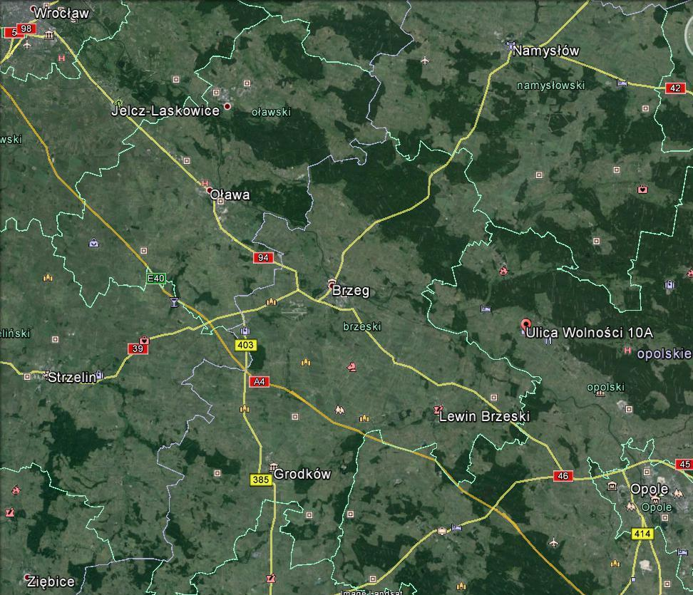 LOKALIZACJA I DOSTĘPNOŚĆ KOMUNIKACYJNA Bliskie sąsiedztwo nieruchomości stanowią: od północy ze Świerczowem od północnego wchodu z Pokojem południowego-wschodu graniczy z gminą Dobrzeń Wielki, od