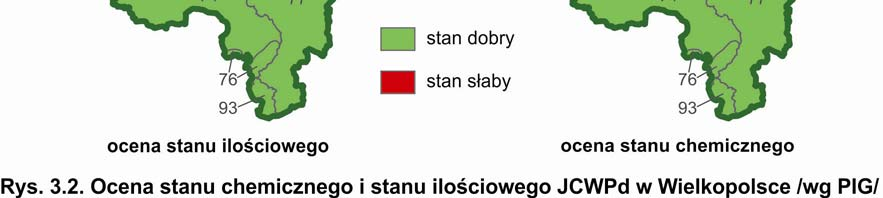 Raport o stanie środowiska w Wielkopolsce w roku 2010 prowadzono przez określenie średniej arytmetycznej z wartości danego wskaźnika określonych w wyniku analiz wód podziemnych we wszystkich punktach