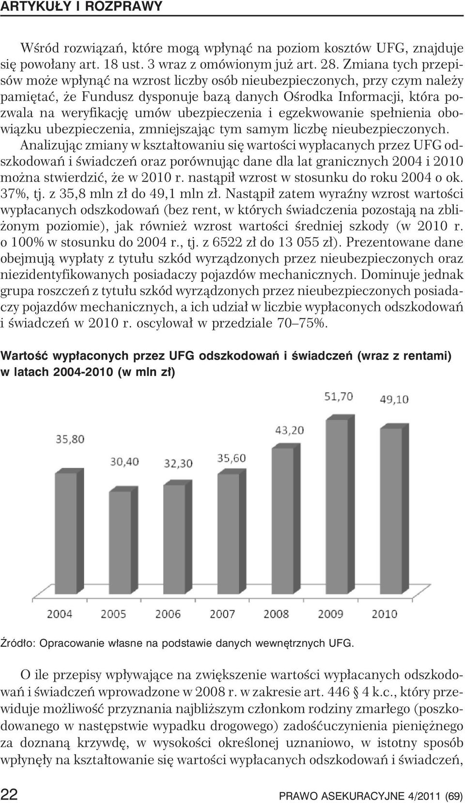 ubezpieczenia i egzekwowanie spe³nienia obowi¹zku ubezpieczenia, zmniejszaj¹c tym samym liczbê nieubezpieczonych.