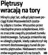 7 ZESPÓ RZECZNIKA PRASOWEGO k.lancucki@plk-sa.pl PKP POLSKIE LINIE KOLEJOWE S.A. tel. (22)47 32 200 tel. kol. (922)47 32 200 (22)47 33 002 tel. kol. (922)47 33 002 stycznia 2013 poniedzia³ek nr 4 (3324) Gazeta Wyborcza Rzeszów 7.