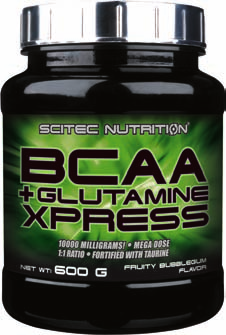 BCAA + GLUTAMINE XPRESS Najważniejsze aminokwasy w wolnej formie w jednej formule 5000 mg BCAA + 5000 mg Glutaminy w jednej porcji! Wzbogacony w Taurynę! W wyjątkowo pysznych smakach!