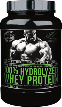 PRO LINE 100% HYDROLYZED WHEY PROTEIN* *100% hydrolizowane białko serwatki! 28 g białka w jednej porcji! Ultraszybka absorpcja! Z dodatkiem enzymu laktazy!