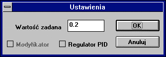 cy. Służą one do wybierania modeli lokalnych w regulatorze rozmytym i w obserwatorze rozmytym. Podstawowe informacje o poleceniach programu są wyświetlane na pasku stanu. 5.2.