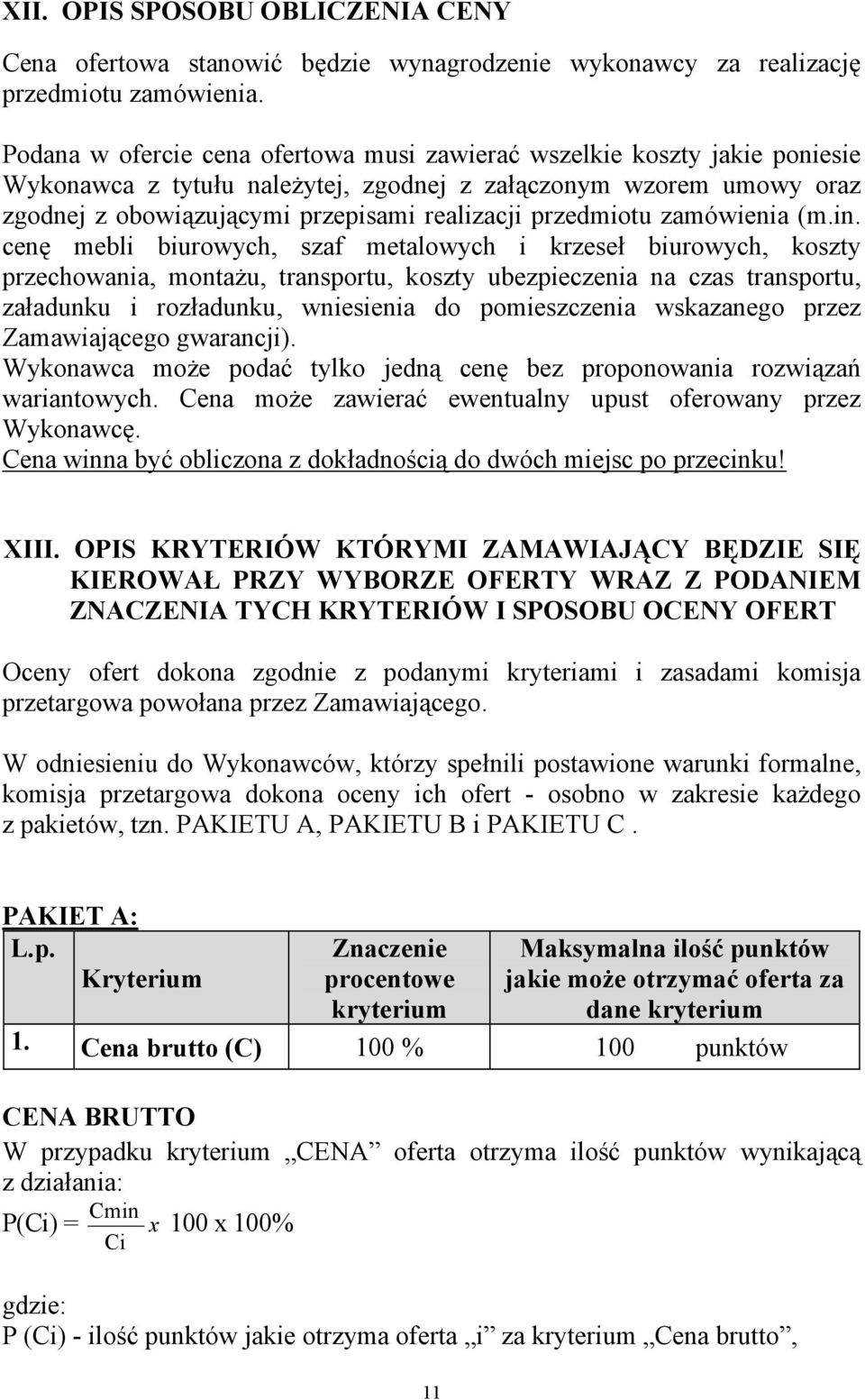 przedmiotu zamówienia (m.in.