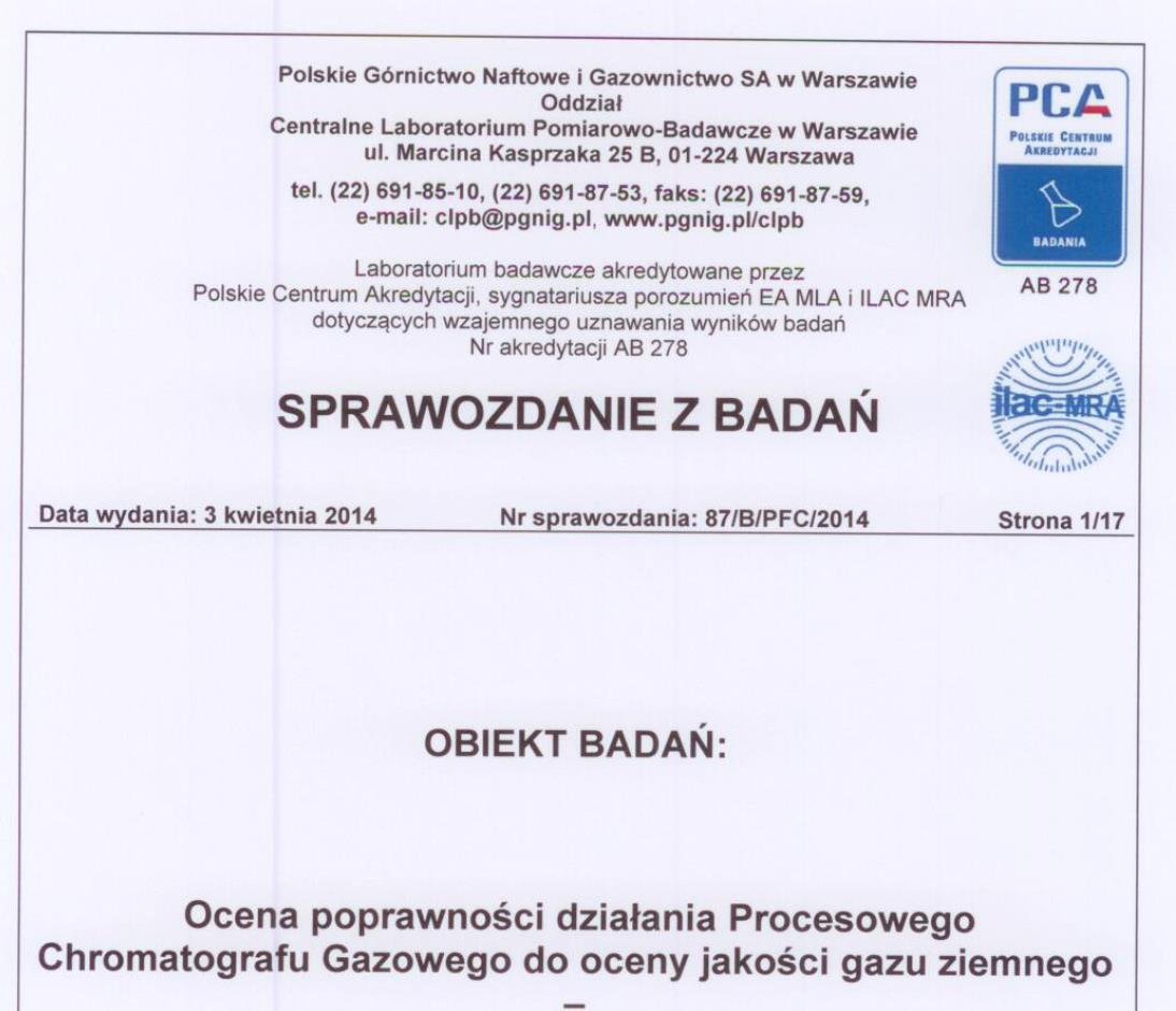 Określanie jakości gazu w sieci przesyłowej Jak nadzorujemy pomiary