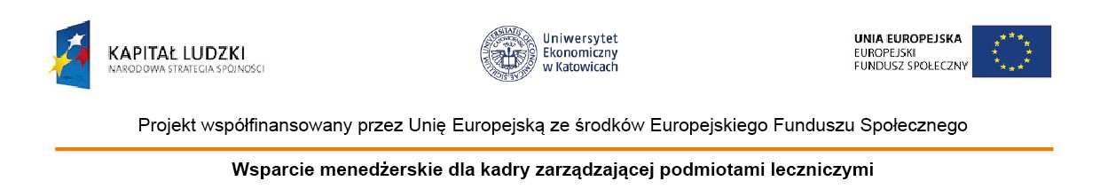 1/6 Zapytanie ofertowe w celu rozeznania rynku na wybór wykładowców prowadzących zajęcia w ramach projektu Wsparcie menedżerskie dla kadry zarządzającej podmiotami leczniczymi Oferta nr 24A/2012/2013