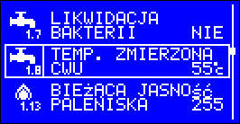 1.4 Tryb pracy pompy CO ZIMA/LATO w okresie lata można wyłączyć ogrzewanie przez wybranie wartości LATO oznaczającej wyłączenie pracy pompy CO.