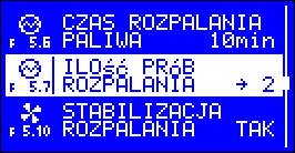 5.2 Korekcja wskazań fotodetektora FD 1 parametr ten dostępny jest tylko wtedy, gdy wybrany został optyczny detektor płomienia FD 1.