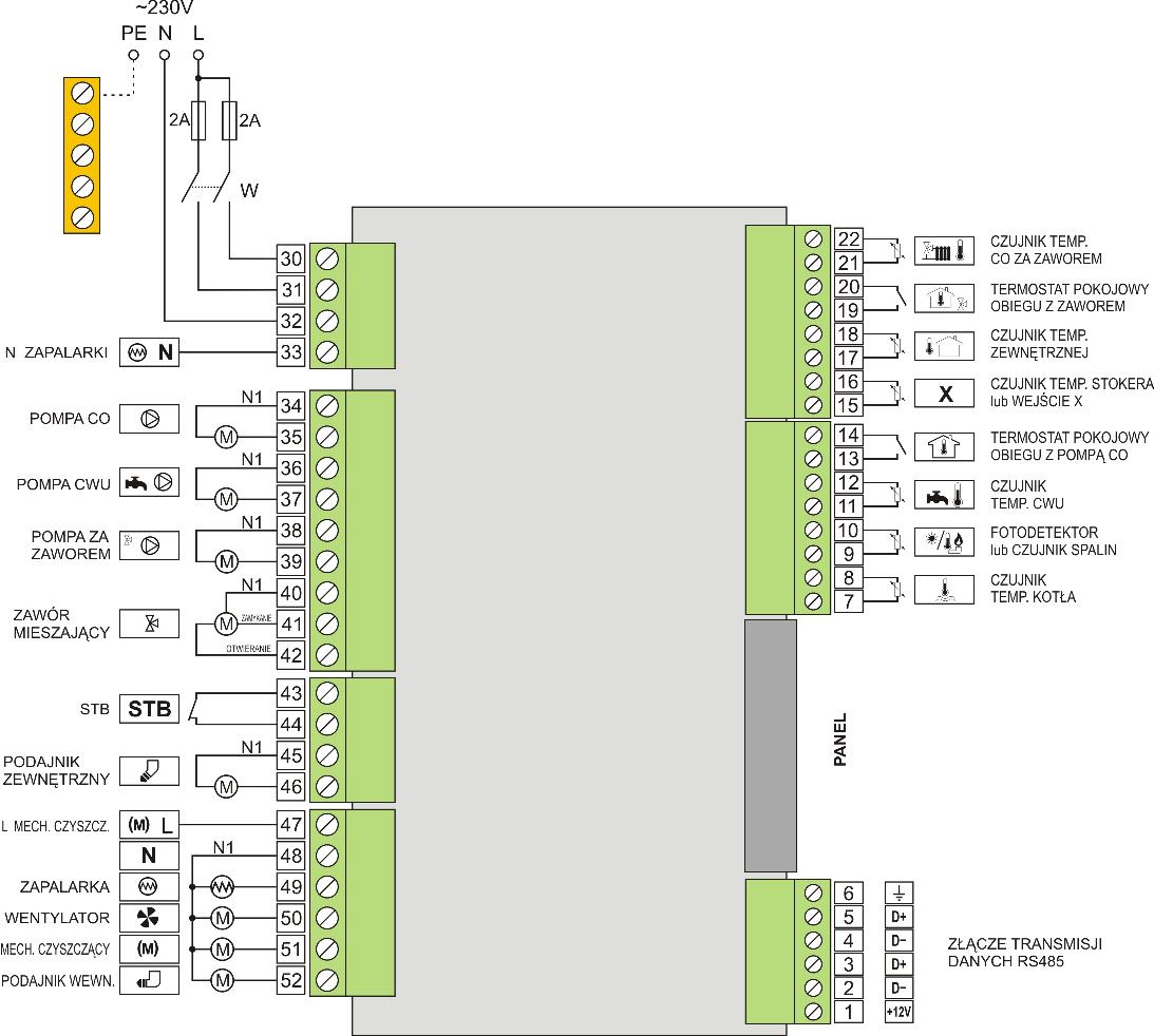 Schemat podłączenia regulatora RK 2006SPGM