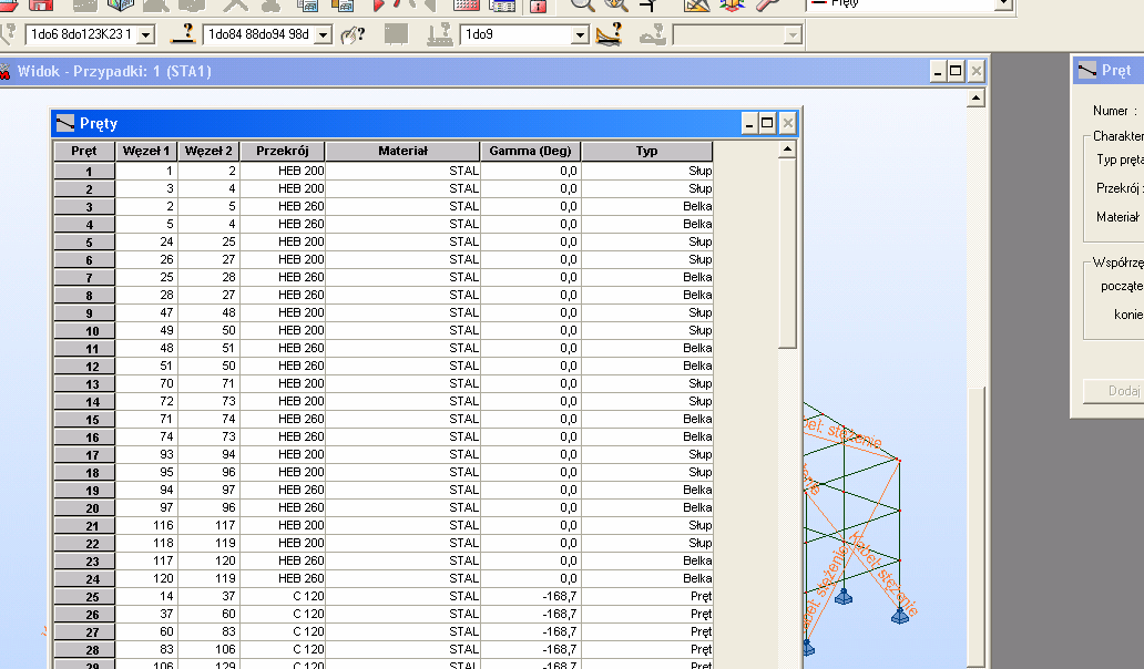 27 Wyświetla się okno PN-90/B-03200-Weryfikacja prętów (SGN).