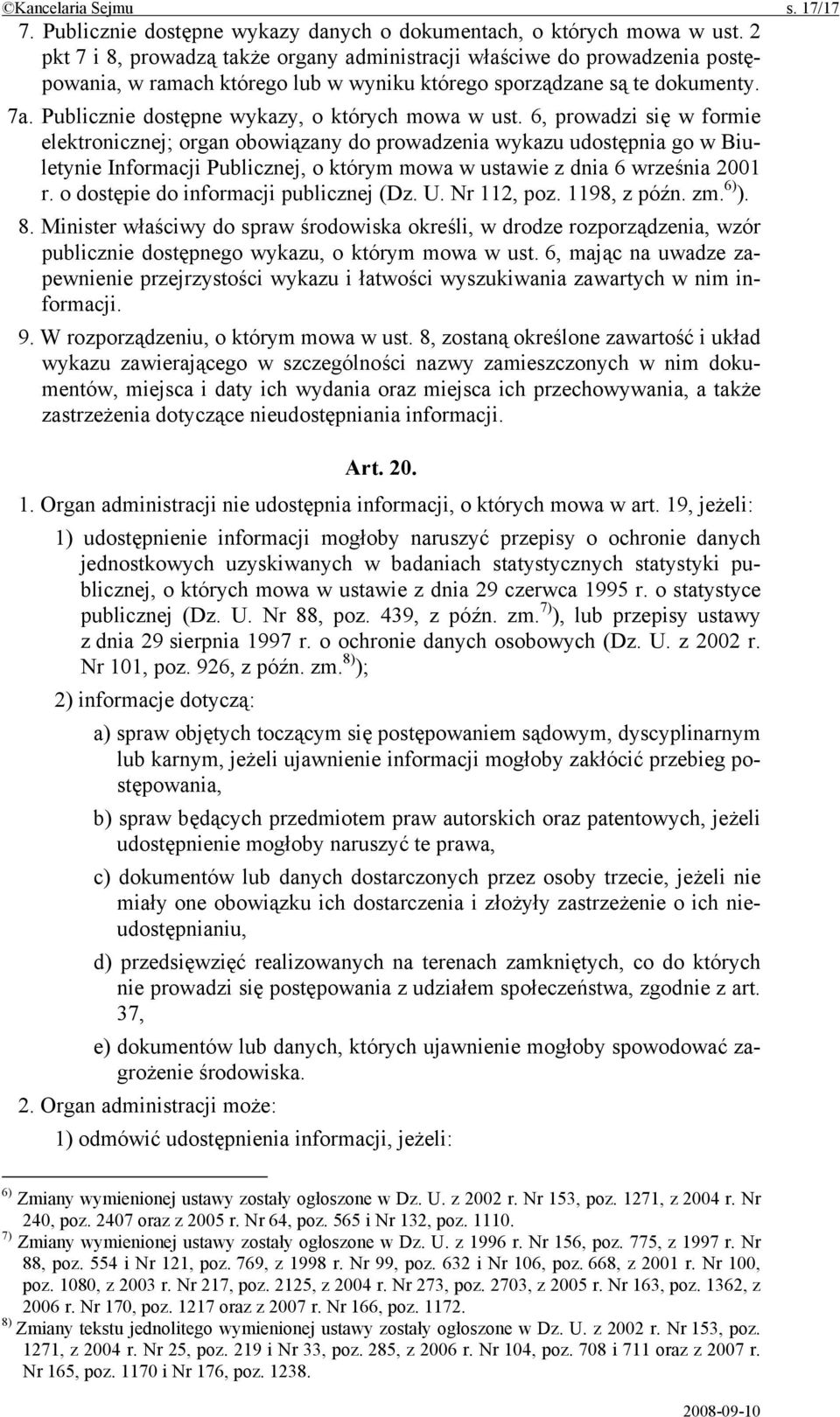 Publicznie dostępne wykazy, o których mowa w ust.