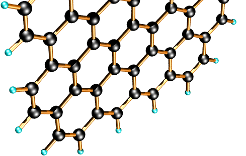 Grafen struktura plastra miodu Jedna z alotropowych form węgla Zbudowany z pojedynczej warstwy atomów węgla tworzących połączone pierścienie