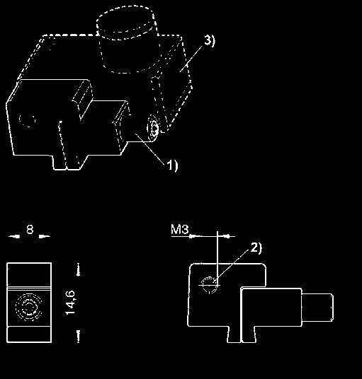 dla Seria SN3 do montażu w ach PRA, KPZ, GP, I, KHZ 17 3 MA1 00112453 2) 3 00122794 śruba zaciskowa 2)