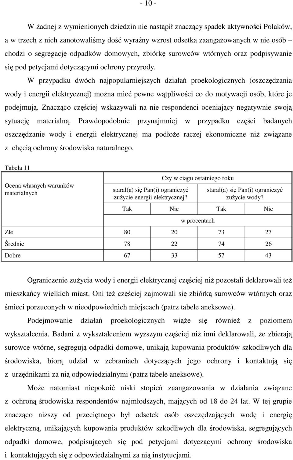 W przypadku dwóch najpopularniejszych działań proekologicznych (oszczędzania wody i energii elektrycznej) można mieć pewne wątpliwości co do motywacji osób, które je podejmują.