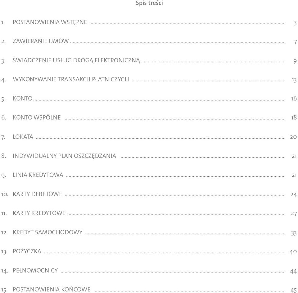 INDYWIDUALNY PLAN OSZCZĘDZANIA... 21 9. LINIA KREDYTOWA... 21 10. KARTY DEBETOWE... 24 11. KARTY KREDYTOWE.