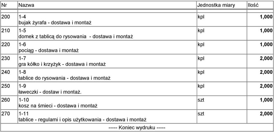 dostawa i montaż 250 1-9 ławeczki - dostaw i montaż.