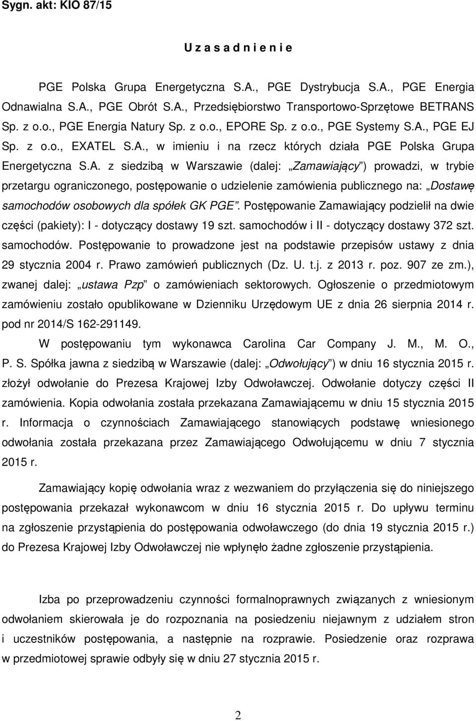 , PGE EJ Sp. z o.o., EXAT