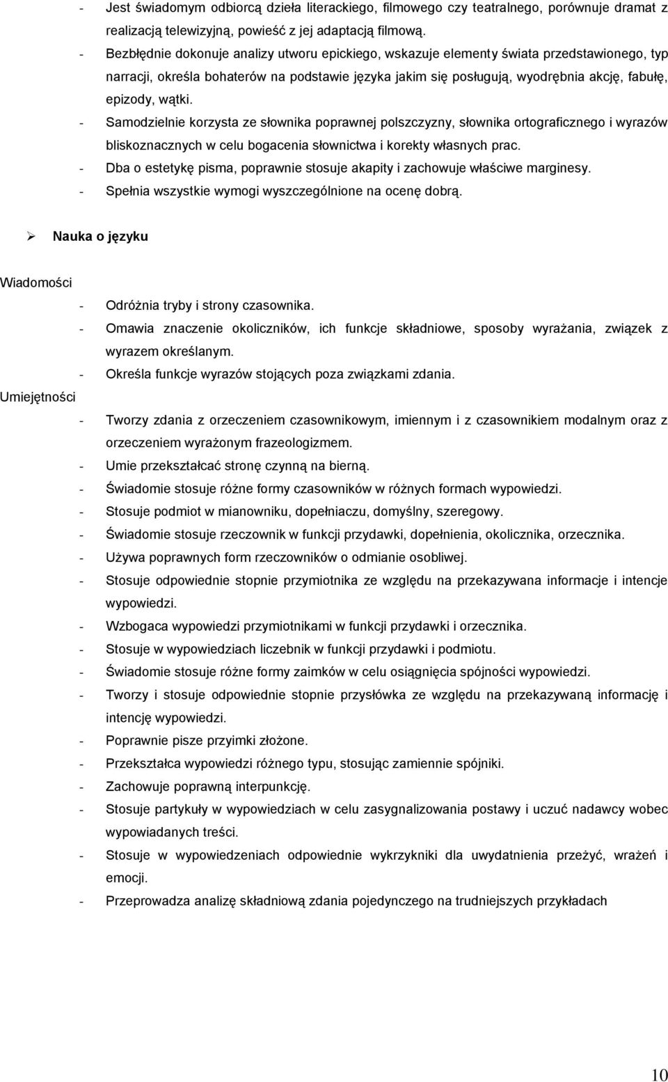 wątki. - Samodzielnie korzysta ze słownika poprawnej polszczyzny, słownika ortograficznego i wyrazów bliskoznacznych w celu bogacenia słownictwa i korekty własnych prac.