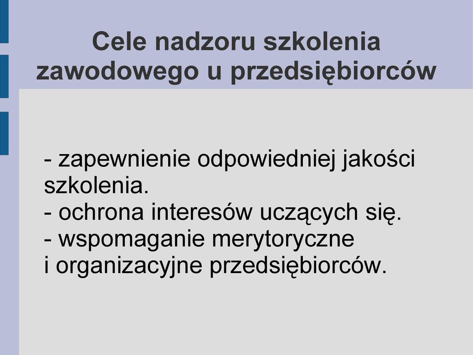 jakości szkolenia.