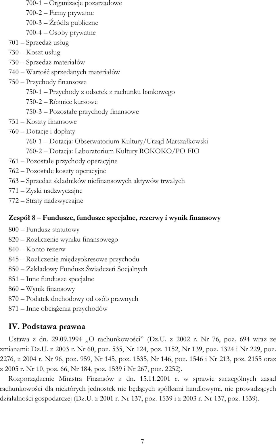 Kultury/Urząd Marszałkowski 760-2 Dotacja: Laboratorium Kultury ROKOKO/PO FIO 761 Pozostałe przychody operacyjne 762 Pozostałe koszty operacyjne 763 Sprzedaż składników niefinansowych aktywów