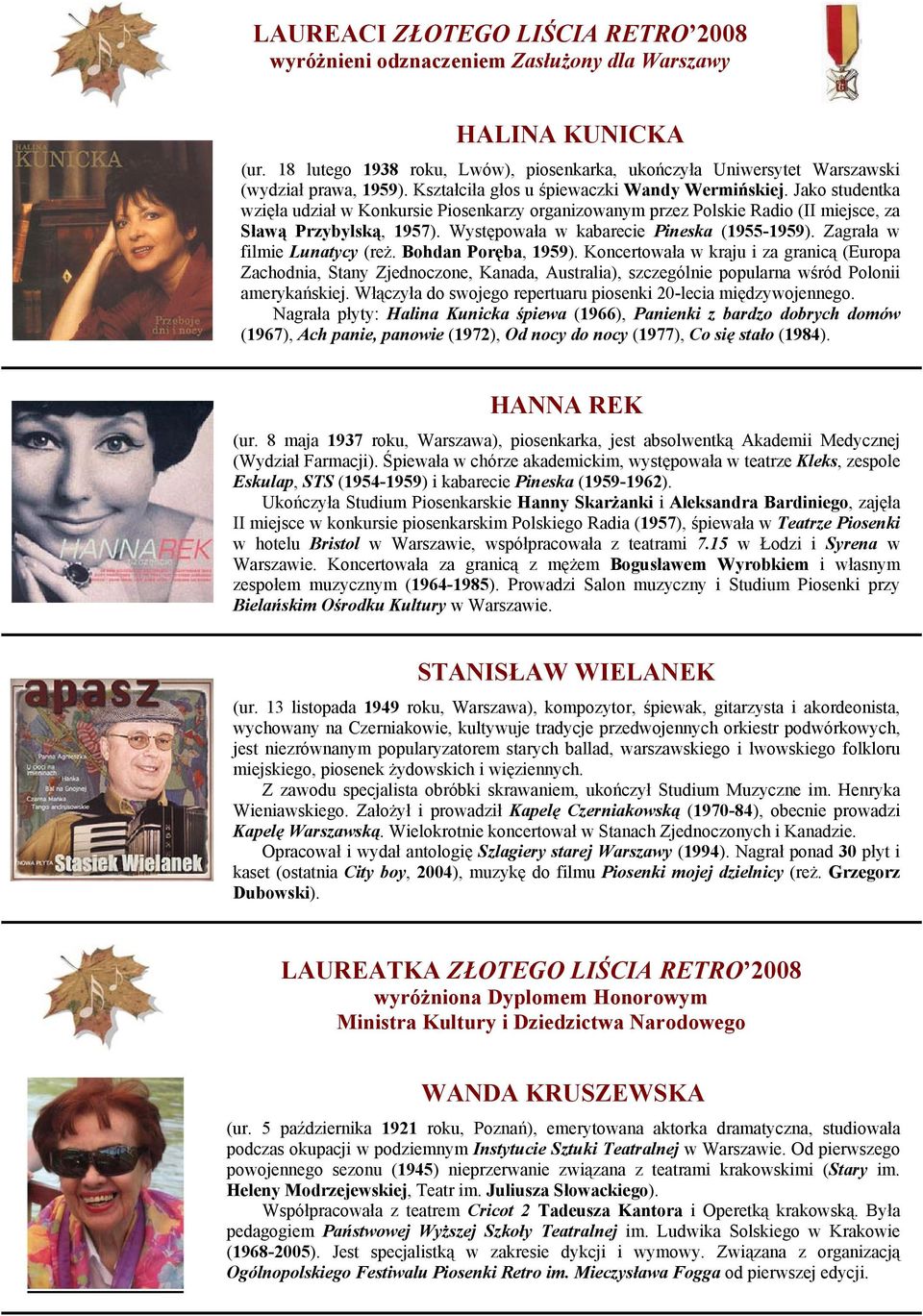 Występowała w kabarecie Pineska (1955-1959). Zagrała w filmie Lunatycy (reż. Bohdan Poręba, 1959).