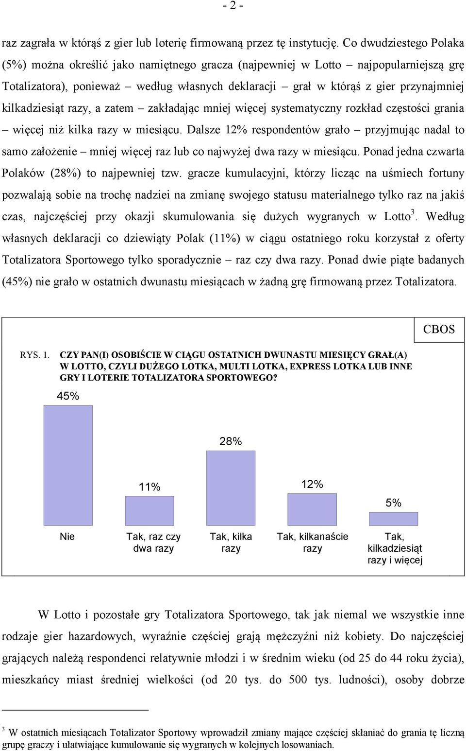 kilkadziesiąt razy, a zatem zakładając mniej więcej systematyczny rozkład częstości grania więcej niż kilka razy w miesiącu.