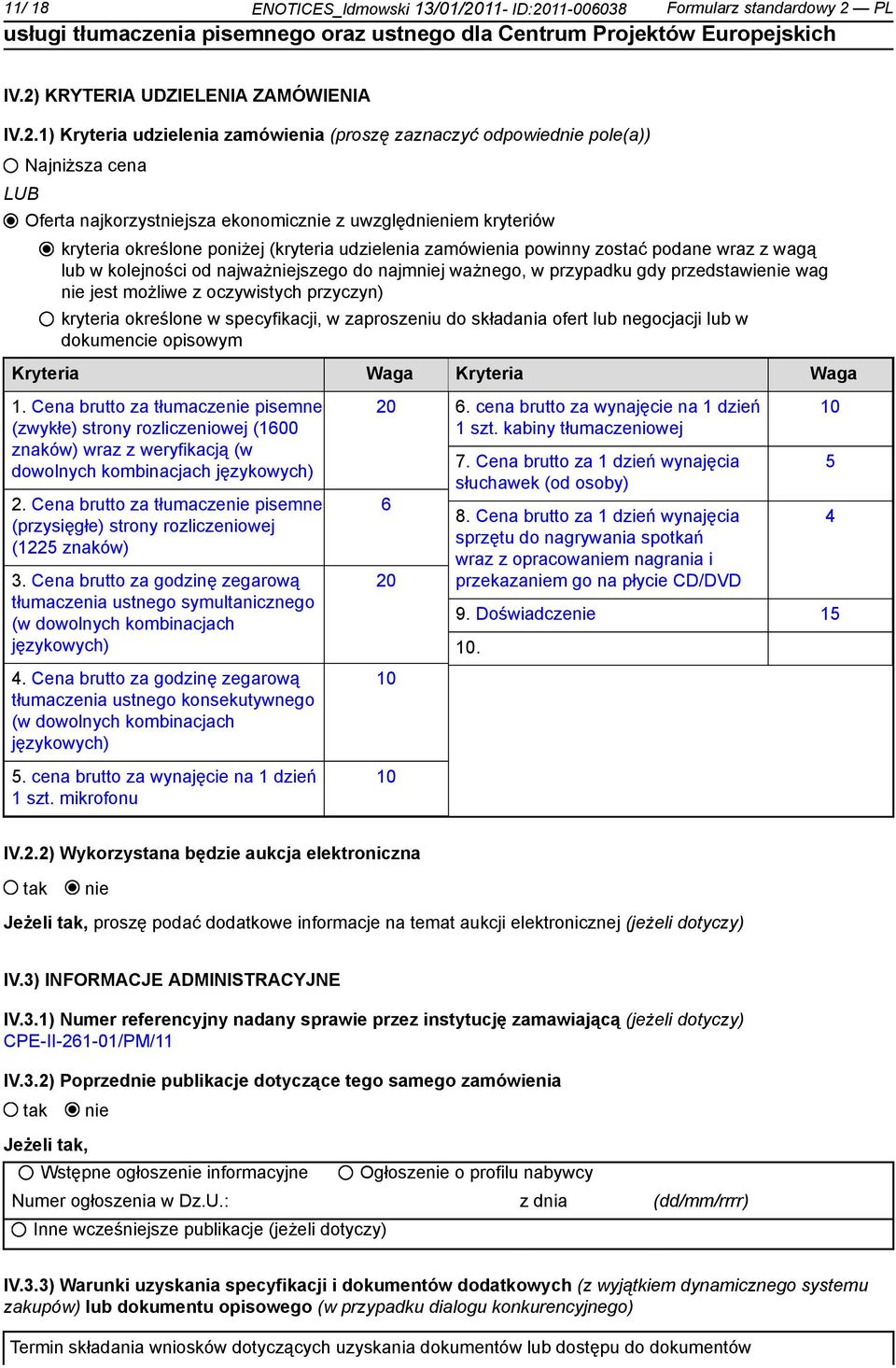 11-006038 Formularz standardowy 2 