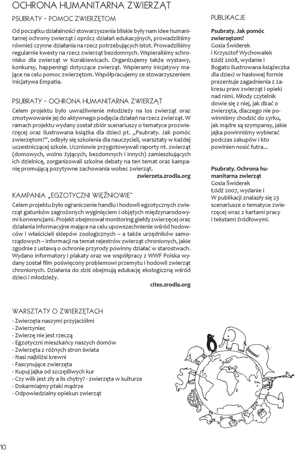 Organizujemy także wystawy, konkursy, happeningi dotyczące zwierząt. Wspieramy inicjatywy mające na celu pomoc zwierzętom. Współpracujemy ze stowarzyszeniem Inicjatywa Empatia.