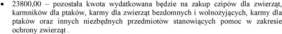 bezdomnych i wolnożyjących, karmy dla ptaków oraz innych